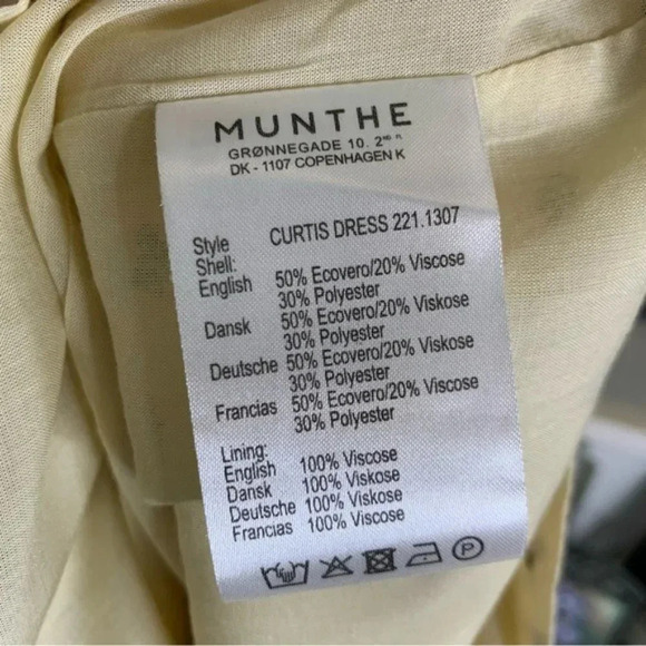 NEW Munthe Curtis Open Back Embroidered Floral Midi Dress Pale Yellow Size 8 - Picture 11 of 14
